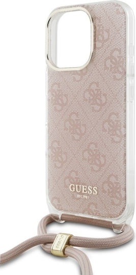 Guess Umschlag Rückseite Kunststoff mit Band Rosa (iPhone 17 Pro Max / iPhone 17 Pro / iPhone 16 Pro Max)