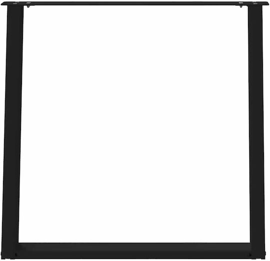 Vidaxl Tischbeine U-Form 2 Stk. Schwarz 80 x 72-73 cm Stahl Schwarz