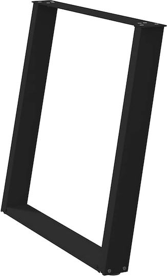 Vidaxl Tischbeine U-Form 2 Stk. Schwarz 80 x 72-73 cm Stahl Schwarz