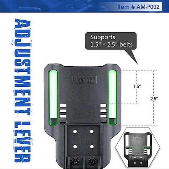Amomax Low Ride Duty Drop Θήκη Ζώνης για Πιστόλι Μαύρη