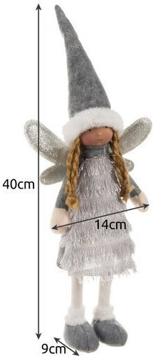 Ruhhy Christmas Plastic Figure Fairy Gray Height 40cm