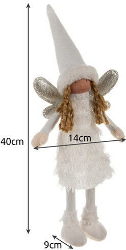 Ruhhy Weihnachtliche Kunststoff Figur Fee Weiß Höhe 40cm