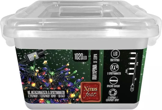 1020 Lichterketten LED 54m. Mehrfarbige in Zeichenfolge 1Stück