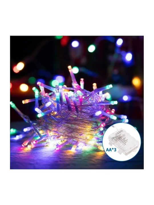 Luminite LED 15m. Multicolore Baterie tip Șir 1buc Luminite LED 15m. Multicolore Baterie tip Șir 1buc