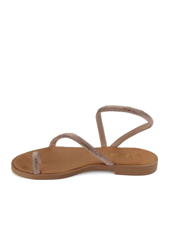 Flache Sandalen für Damen in Gold Farbe