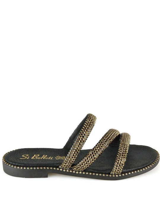 Silia D Leather Women's Flat Sandals in Black Color