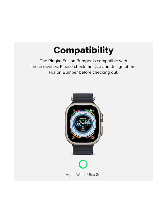 Ringke Fusion Bumper Θήκη Σιλικόνης σε Πορτοκαλί χρώμα για Apple Watch Ultra, Apple Watch Ultra 2