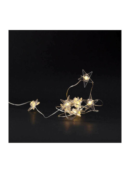 10 Lights LED 1m. Warm White Battery in String 1pcs