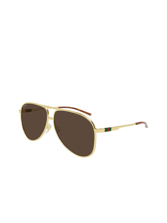 Gucci Sunglasses with Gold Metal Frame and Brown Lens GG1677s 002