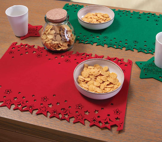 Nef-Nef Homeware Snow Σετ Χριστουγεννιάτικα Σουπλά Αστέρια 30x45εκ. 2τμχ