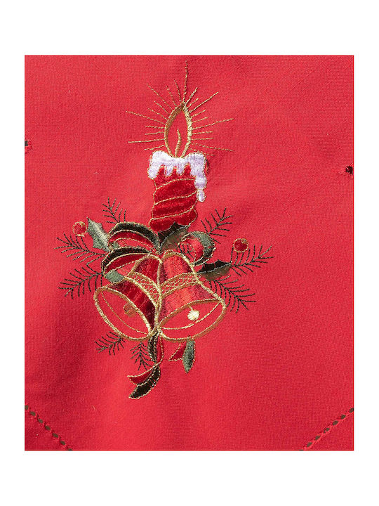 Silk Fashion Christmas Tablecloth Red L140xW140cm.