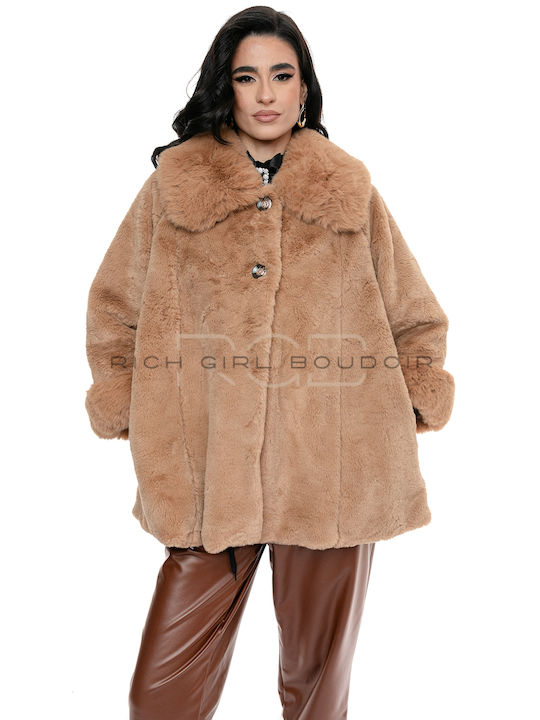Women's Short Fur Camel
