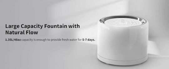Petkit Eversweet Automatisch Wasserspender / Brunnen aus ABS-Kunststoff für Hund & Katze 1.8lt 14.8cm in Beige Farbe