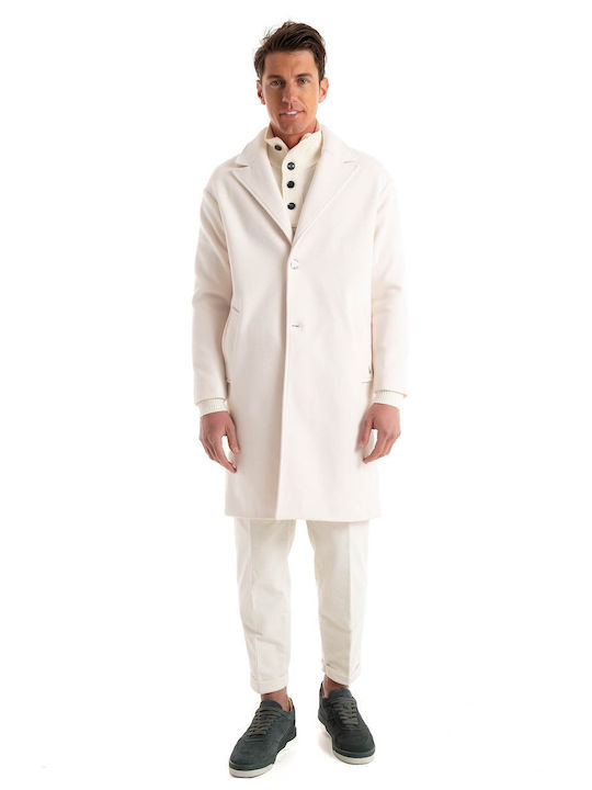 Gianni Lupo Men's Coat Off White