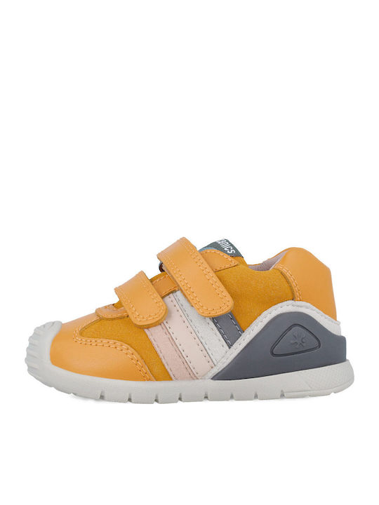 Παιδικά Sneakers Ανατομικά με Σκρατς Κίτρινα