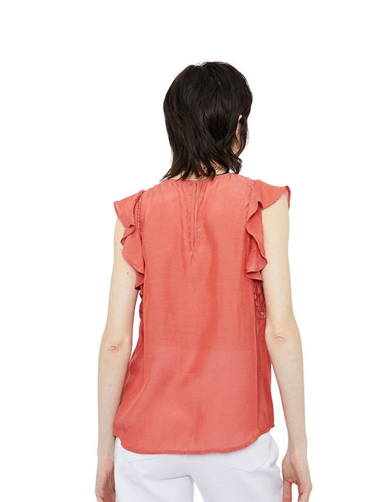 Women's Summer Blouse Sleeveless Red