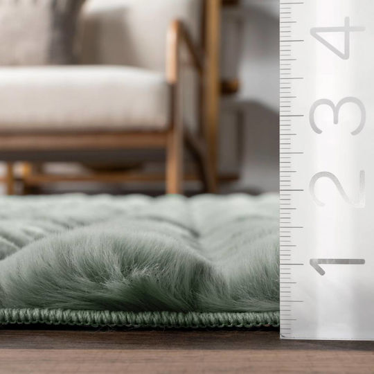 Saray Home Solid Design Αντιολισθητικό Χαλί Ορθογώνιο Γούνινο Μέντα 160x220cm