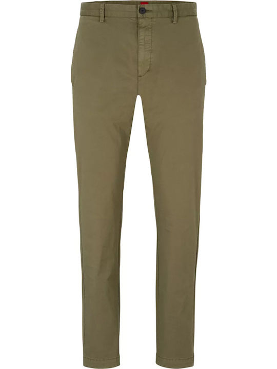 Trousers Chino Elastic in Slim Fit Khaki