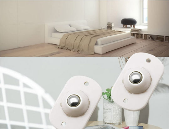 Set 4 Self-adhesive Furniture Casters Zola Universal White 4.5x2.8x2 Cm