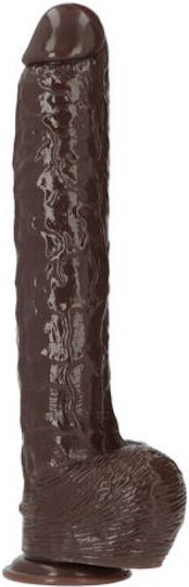 Toyz4lovers Dildo Golia Ρεαλιστικό Dildo με Όρχεις και Βεντούζα Καφέ 41cm