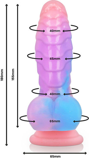Epic Ρεαλιστικό Dildo με Όρχεις και Βεντούζα Μπλε 18cm