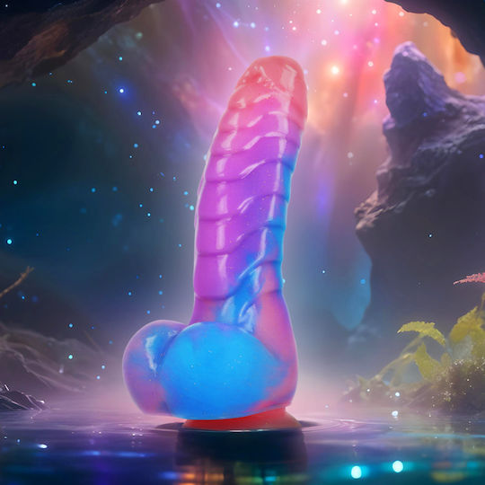 Epic Ρεαλιστικό Dildo με Όρχεις και Βεντούζα Μπλε 18cm