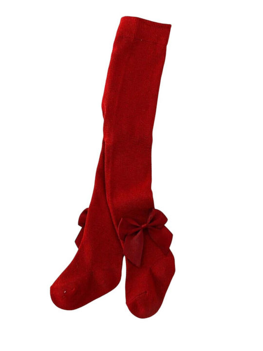 Modern Elastic Tights Cute Bows Red
