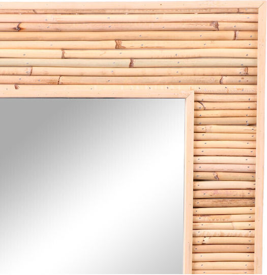 Living Oglindă de Perete cu Bej Ramă din Rattan 55x45cm 1buc
