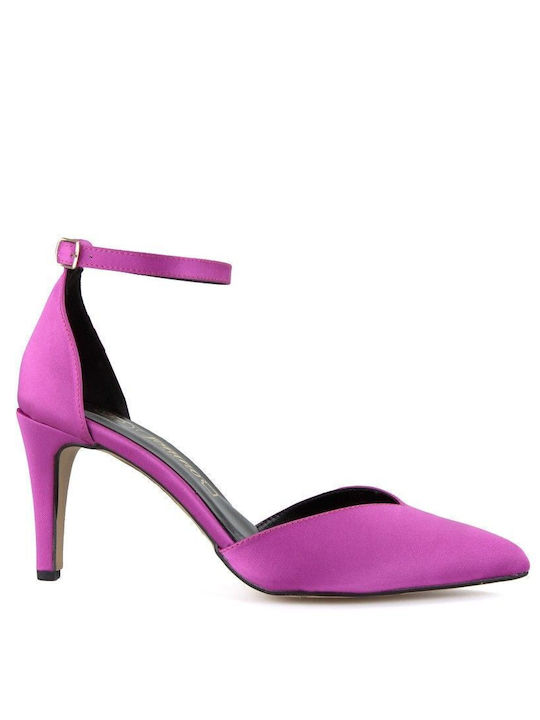 Fuchsia Satin Pointed Pump