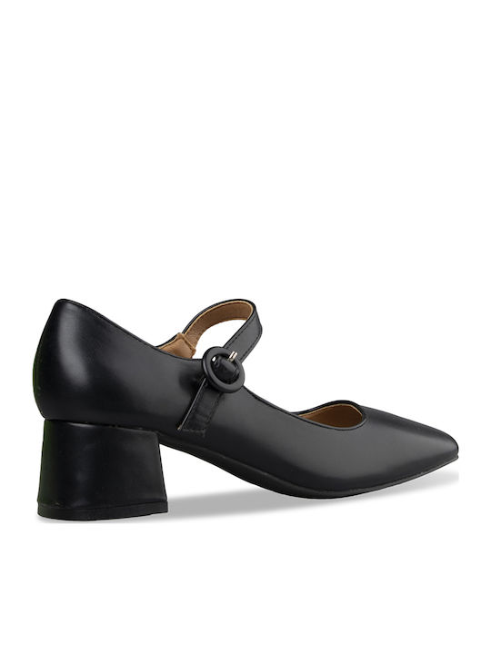 Pantofi cu toc cu Curea Negre