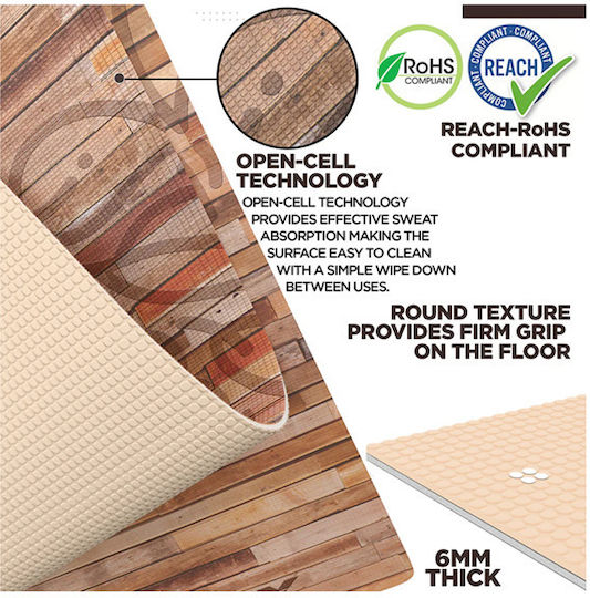Rdx PVC йога постелка Rustic Wood D4