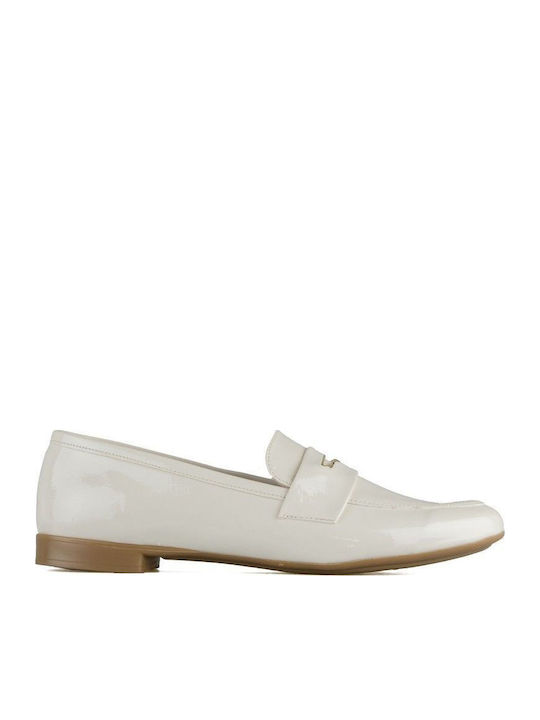 Mocasini din piele lăcuită cu design de gheață