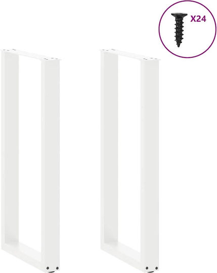 Vidaxl Coffee Table Legs U-Shaped 2 Pcs White 50x 100-101 Cm White