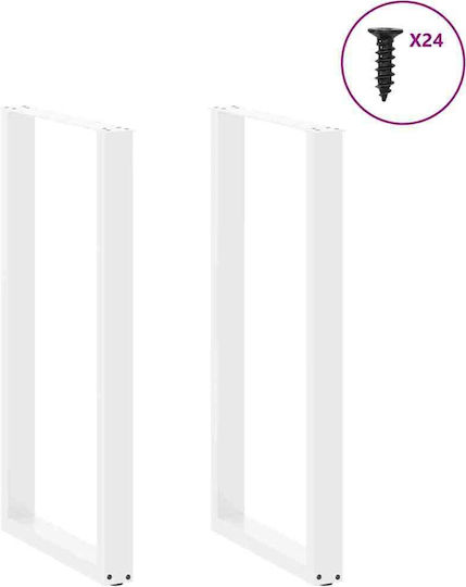 Vidaxl Coffee Table Legs U-Shaped 2 Pcs White 60x 110-111 Cm White