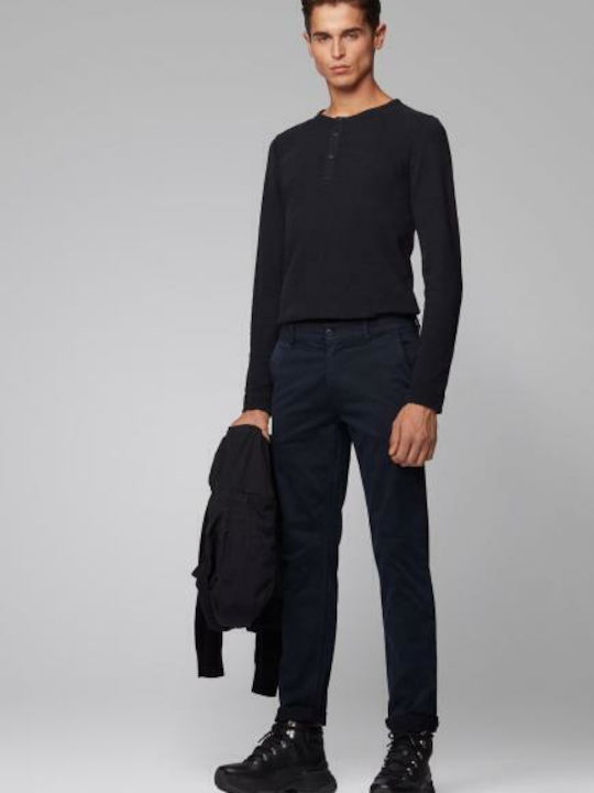 Trousers Chino Elastic in Slim Fit Navy Blue