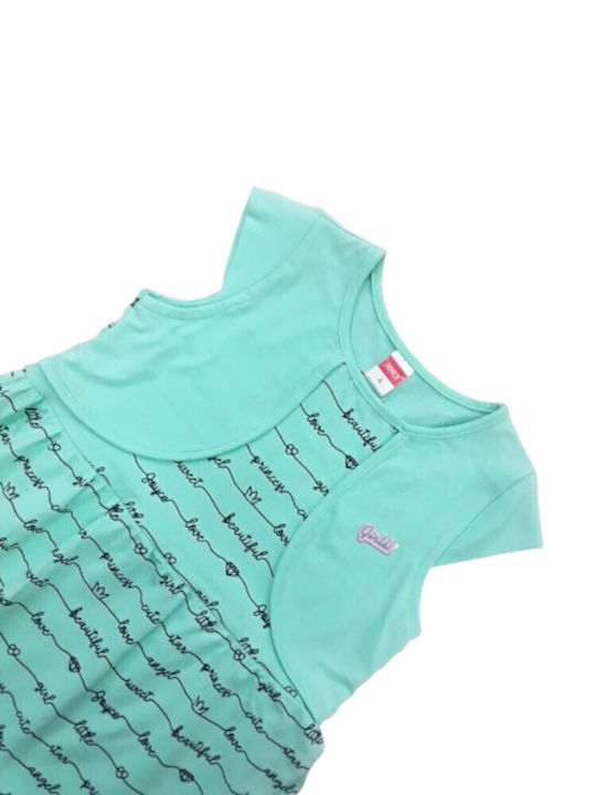Green Little Angel Rochie pentru Copii Mâneca scurta Green