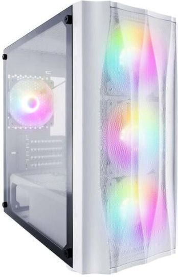 1STPLAYER X3-M-4F1 Gaming Midi Tower Κουτί Υπολογιστή με RGB Φωτισμό Λευκό