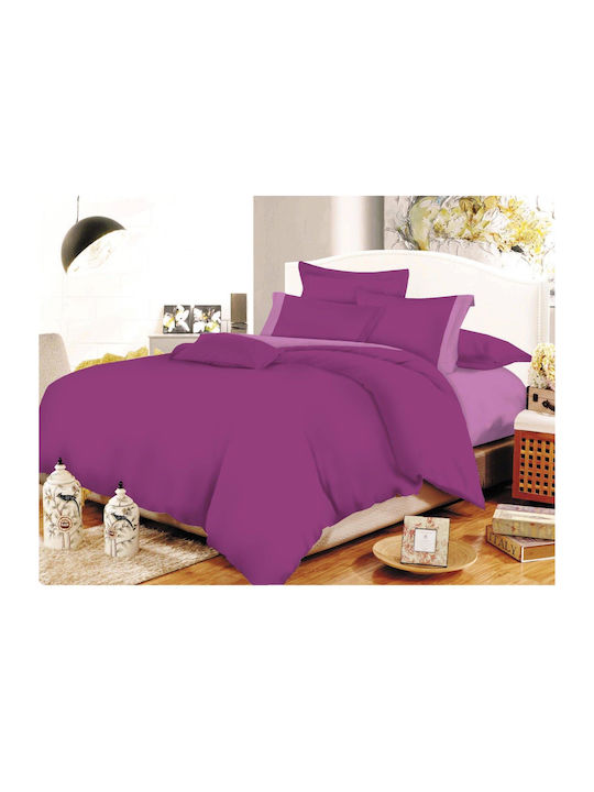 Le Blanc Duvet Cover Queen 200x240 Cotton Line 7000689-10 Lilac-Mauve