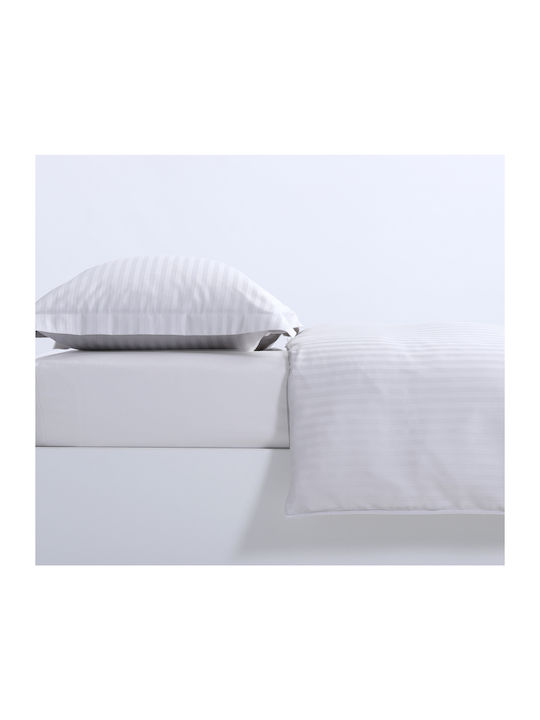 Nef-Nef Homeware Duvet Cover Set Cotton Satin Queen with 2 Pillowcases 240x220 Elements White 24