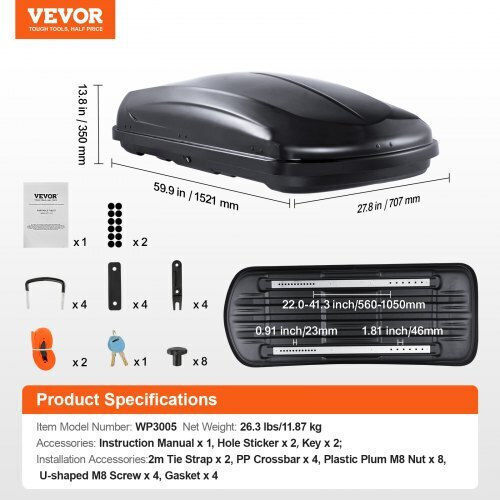 Vevor Vevor Car Roof Bars Set with Roof Rack Legs Black