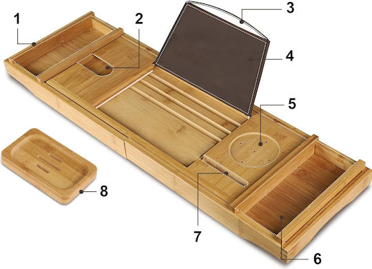 Bamboo Bathtub Shelf Halia