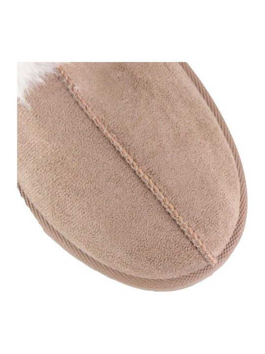 Women's Slippers with Fur Brown