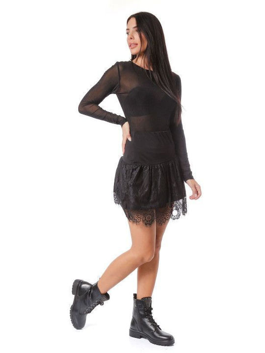 Μαύρη Mini Φούστα Δαντέλα