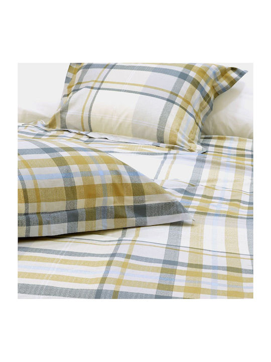 Lino Home Duvet Cover Set Cotton Satin Queen with 2 Pillowcases 220x240 Netz Beige