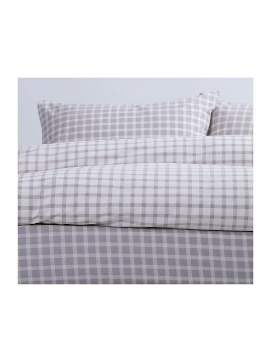 Nef-Nef Homeware Duvet Cover Set Cotton Queen with 2 Pillowcases 240x230 Extend Grey