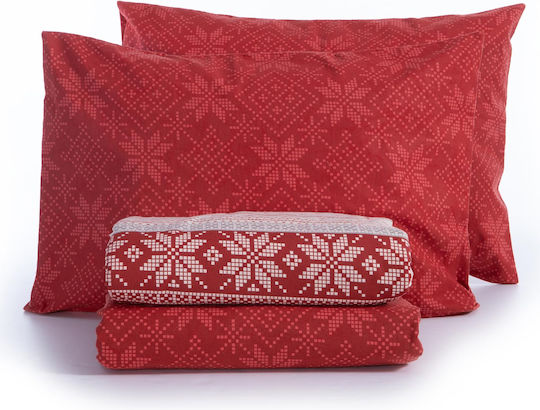 Nef-Nef Homeware Σετ Μονή 160x230cm Holly Jolly Red