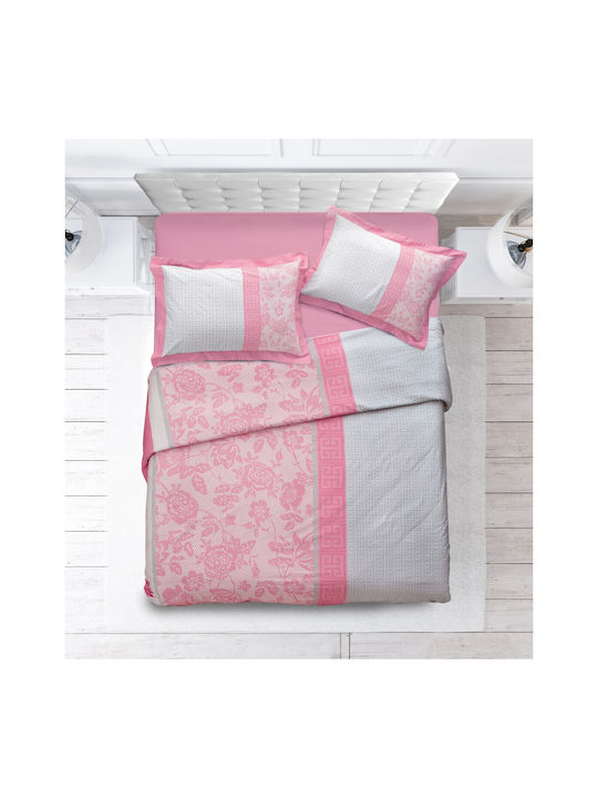 Makis Tselios Home Duvet Cover Set Cotton Satin Queen with 2 Pillowcases 220x240 Amaze Amaze