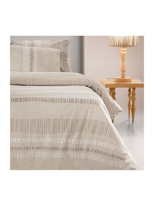 Guy Laroche Duvet Cover Set Cotton Queen with 2 Pillowcases 225x245 Nuvola Taupe