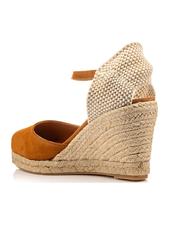 Damenplattformen im Espadrilles-Stil Tabac Braun