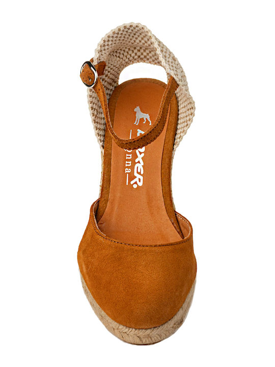Damenplattformen im Espadrilles-Stil Tabac Braun